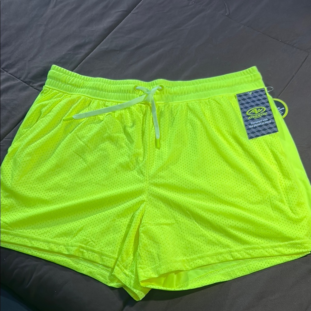 Athletic Works Yellow Athletic Shorts Lightweight Performance